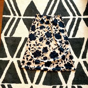 Black and cream flower midi skirt